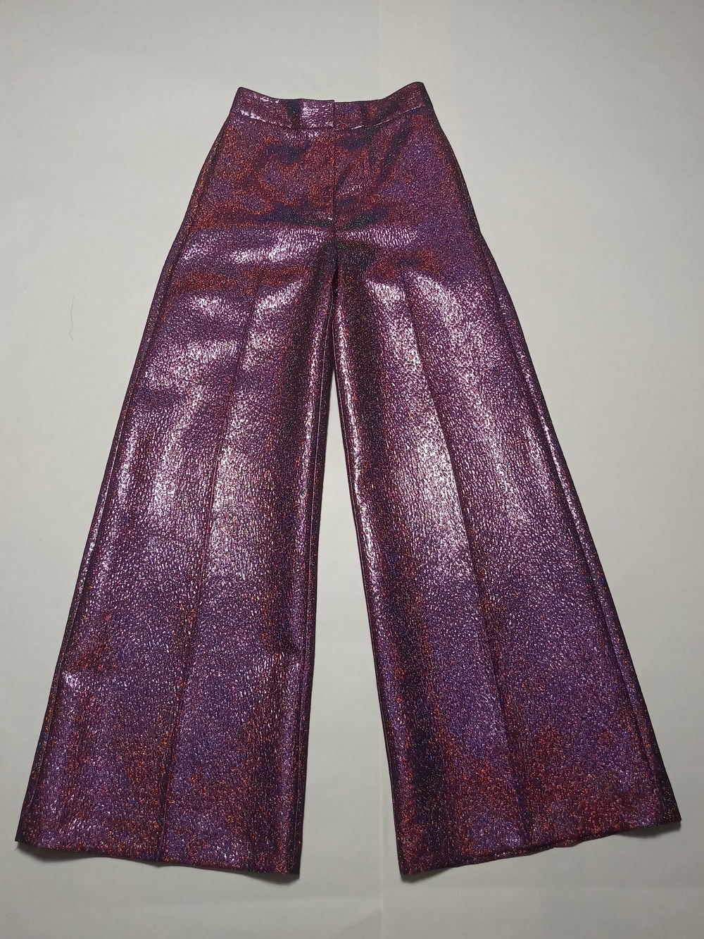 Antonio Melani X The Nat Note Sita Pink Holographic Jacquard Wide-Leg Pants Sz 0 - Picture 3 of 16